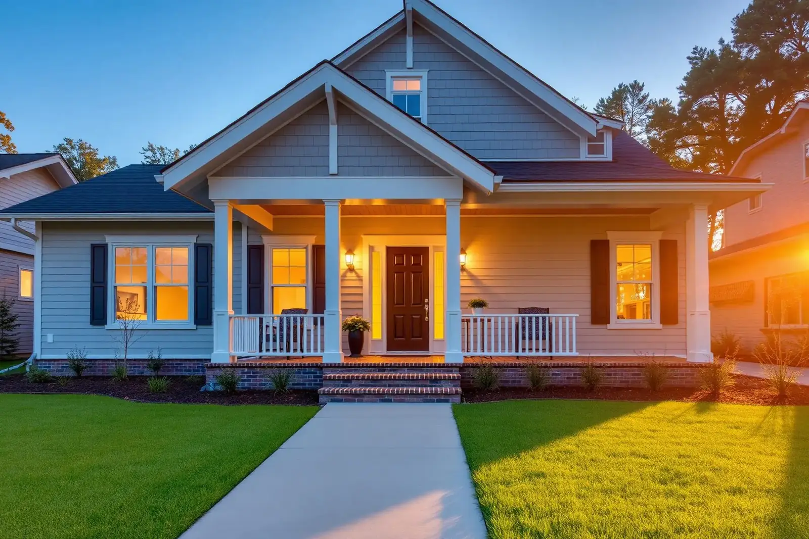 California family home at golden hour